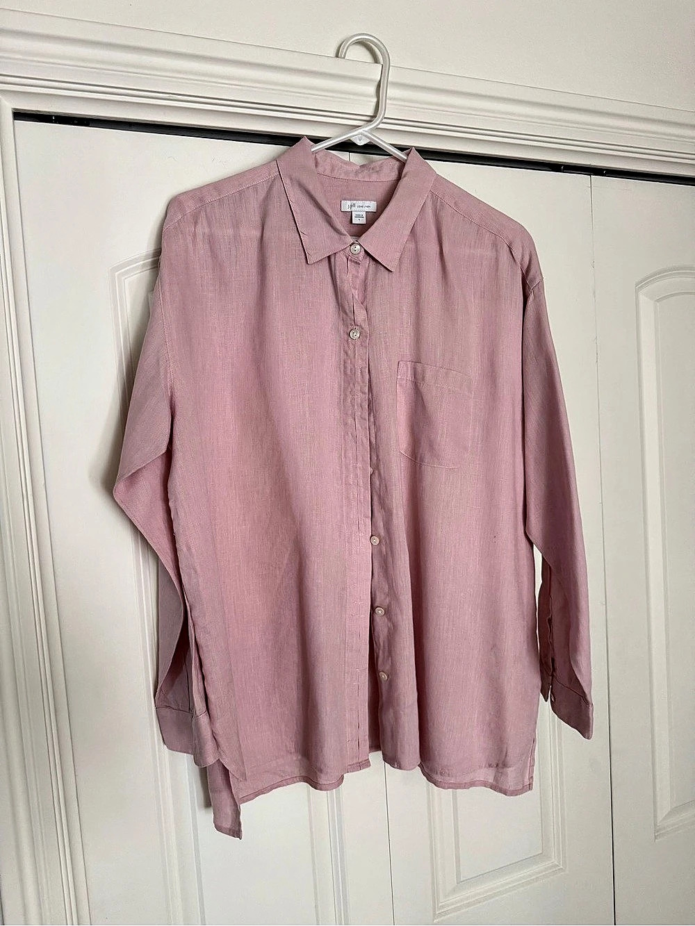 J Jill Love Linen Relaxed Shirt in Rosewater Size Large